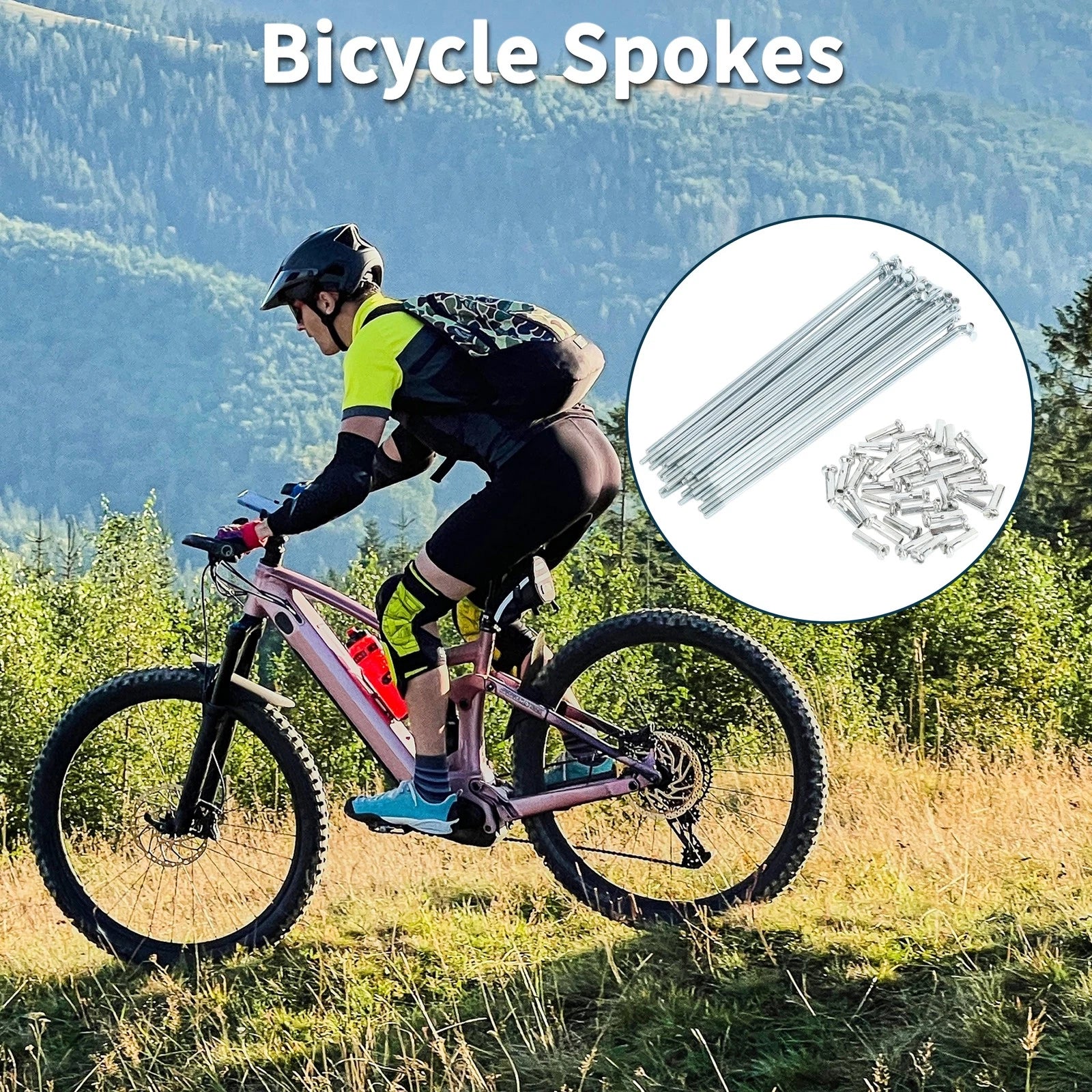 Bicycle Spokes Nipple Set 14G 100mm Carbon Steel for Universal Use