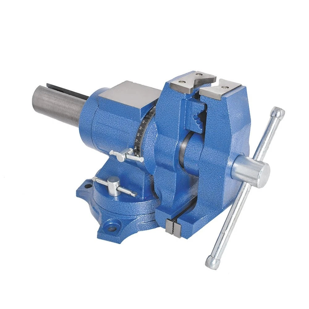 5-Inch Bench Vise with 360-Degree Rotation Clamp