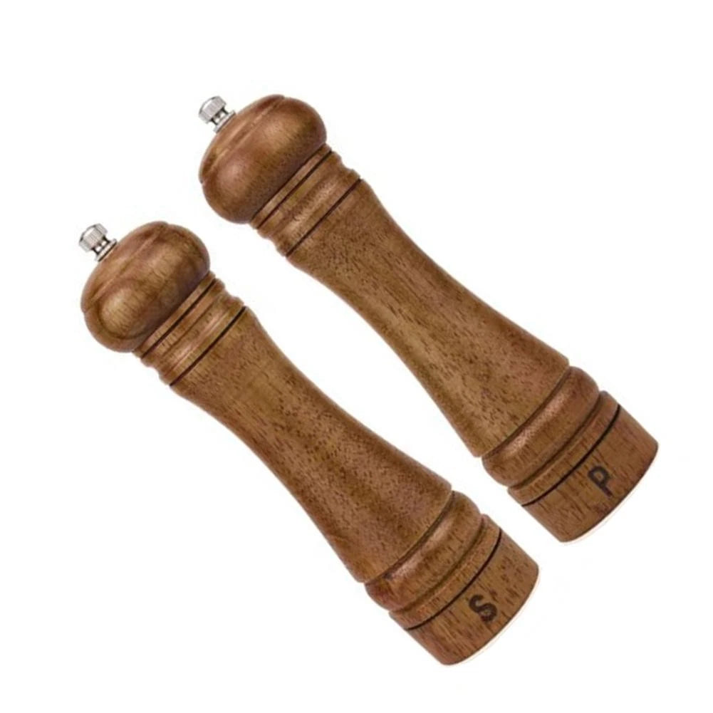 Adjustable Coarseness Wooden Salt and Pepper Set for Cooking