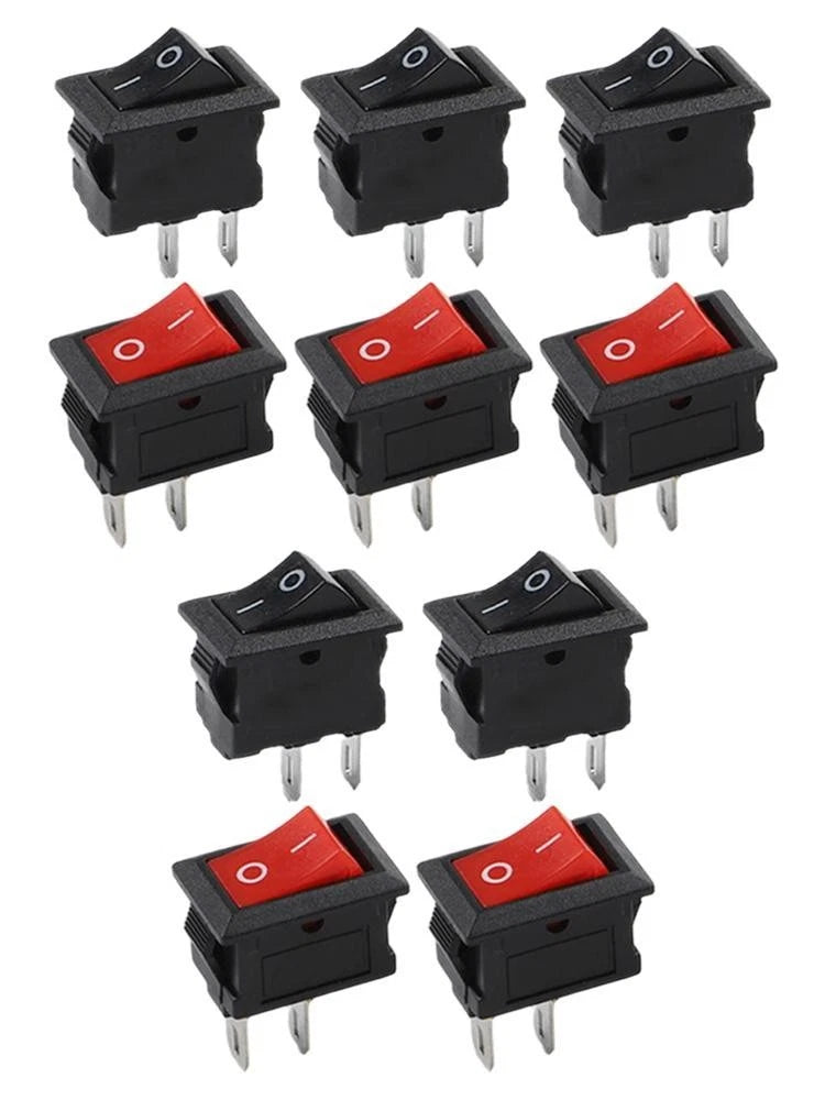10X Mini Rocker Switch 2 Pin ON OFF SPST 125VAC 6A for Home Use