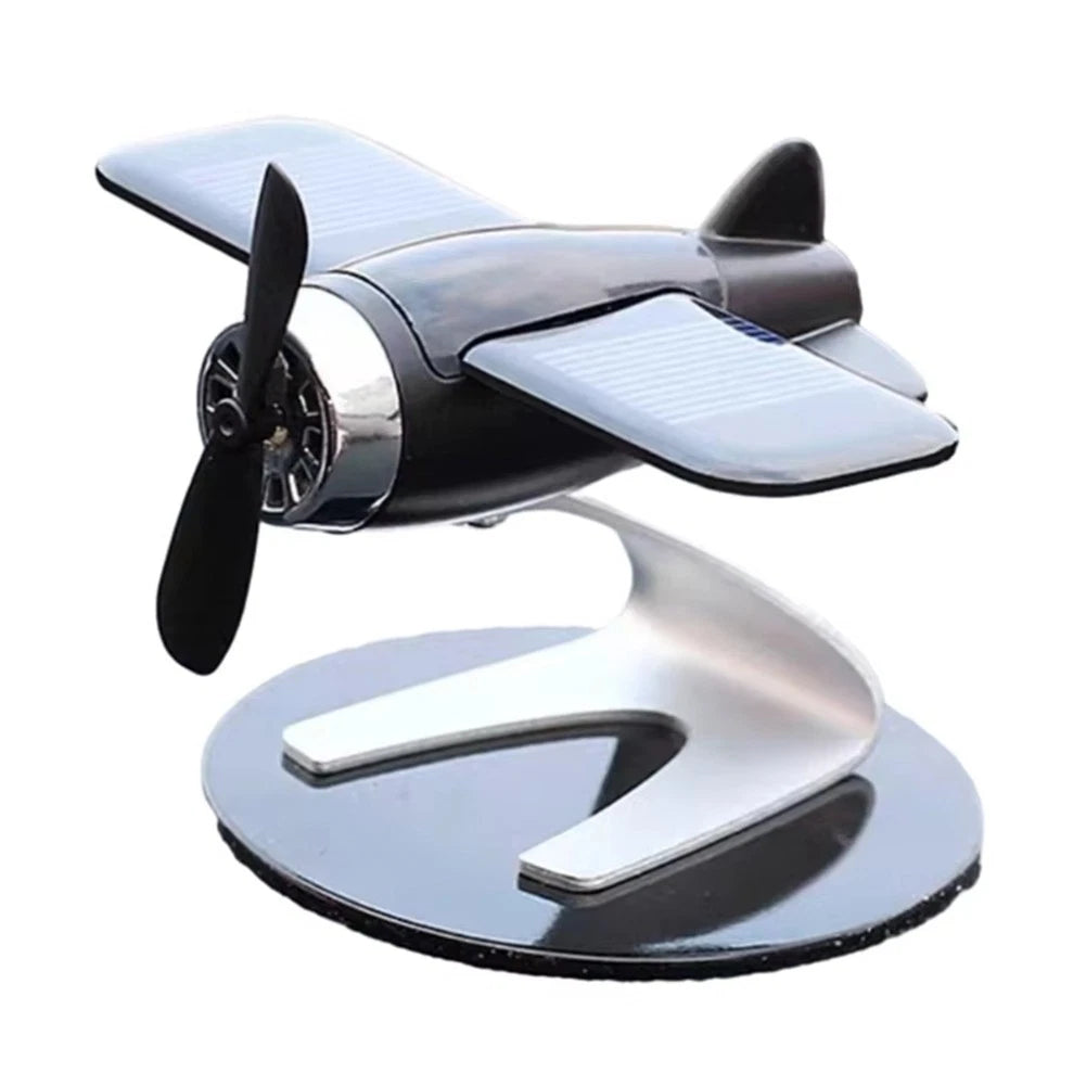 Solar Airplane Car Decoration with Automatic Rotation