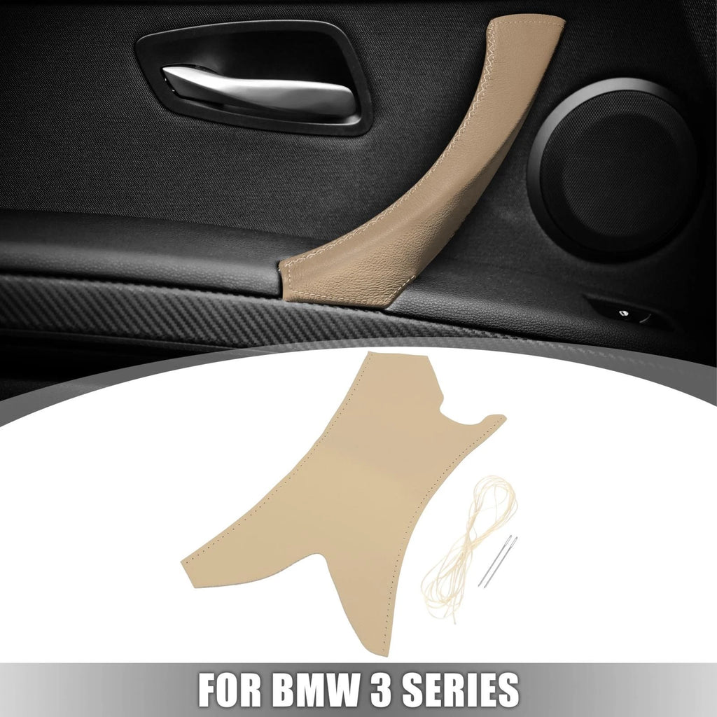 Car Interior Door Handle Strap Cover Hand Sewing Beige for BMW 3 Series E90 E91 (2005–2013)