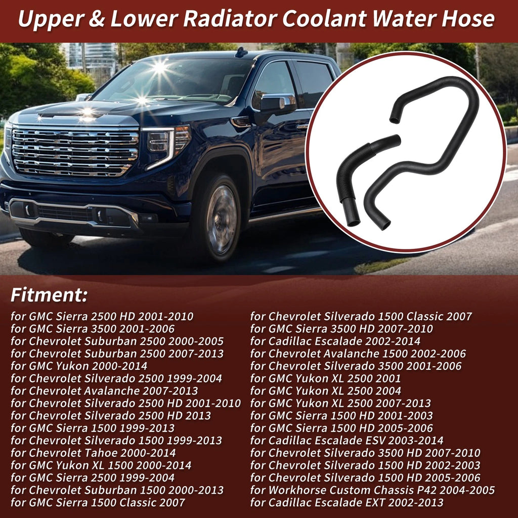 Upper Lower Radiator Coolant Water Hose for GMC Sierra 3500 (2001–2006)