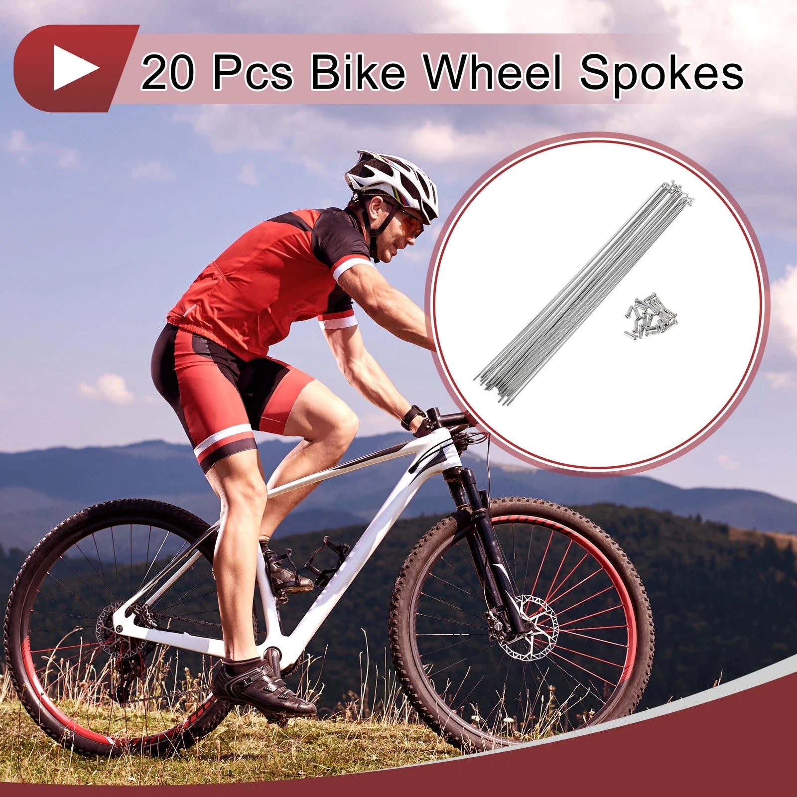 20 Front Bicycle Spokes 271mm 304 Stainless Steel Silver for 13G Wheel (—)
