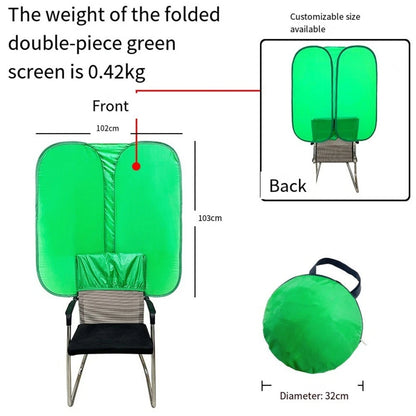 Portable Green Screen Background for Chair (Foldable Velvet Design)