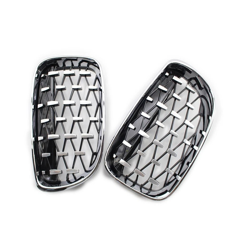 Chrome Diamond Front Kidney Grille for BMW 1 Series E81 E82 E87 E88 (2004–2013)