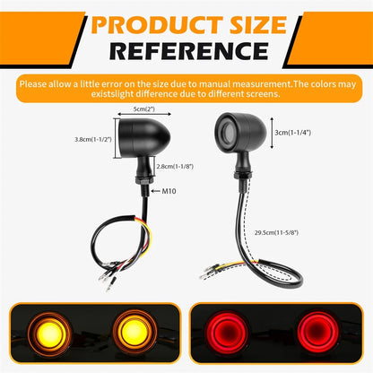 Set of 4 Wire Motorcycle Turn Signal Blinker Tail Lights Universal