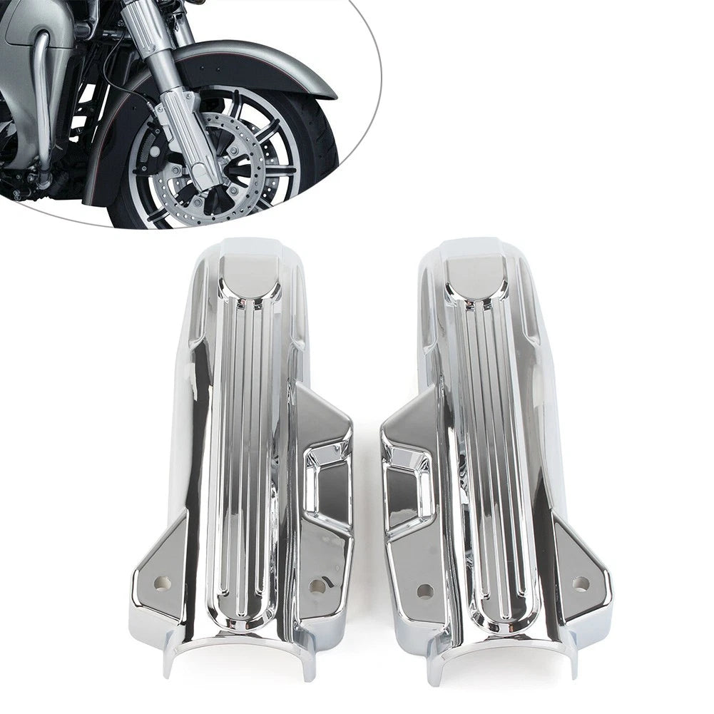 Chrome Lower Fork Covers for Harley Electra Street Road Glide (2014–2022)