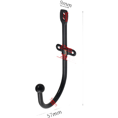 10X Black Wardrobe Hooks for Chinese Aesthetic Design (Cold Rolled Steel)