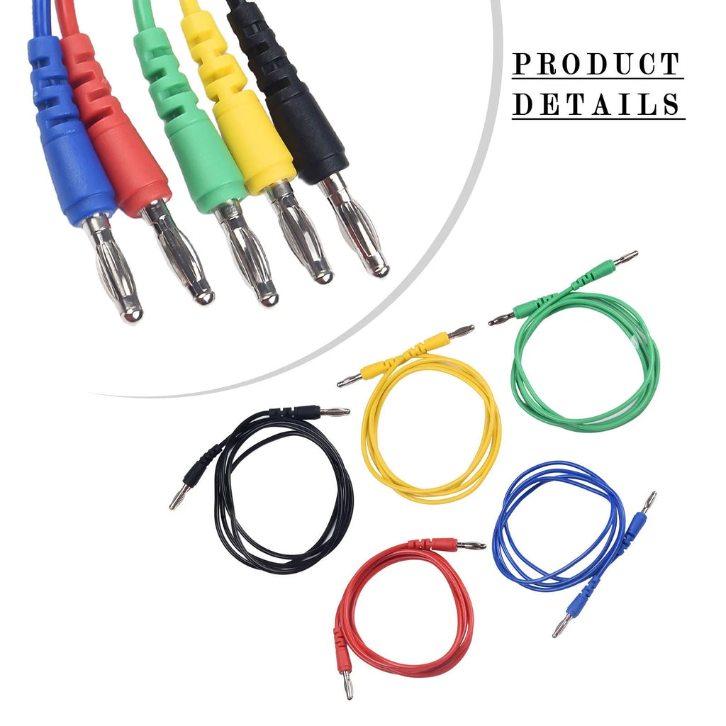 5PCS Copper Banana Plug Test Leads for (100cm)