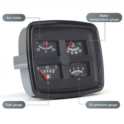 4 in 1 Car Instrument Cluster Gauge for Universal Vehicles (12V)