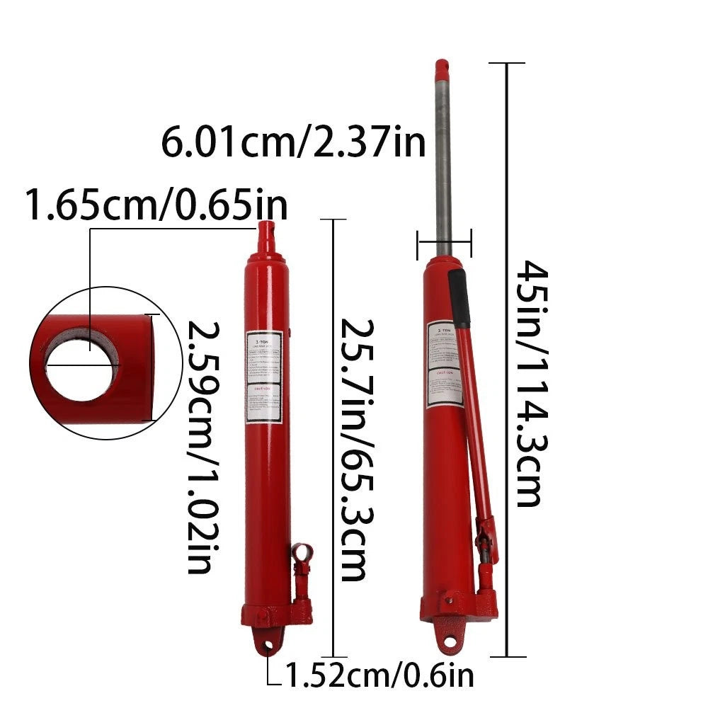 3 Ton Hydraulic Long Ram Jack for Engine Hoist Lifting