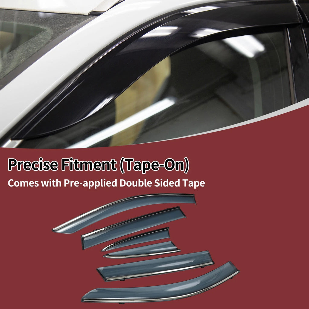 Window Deflectors Side Vent Visors Black 1 Set for Honda CR-V (2017–2022)