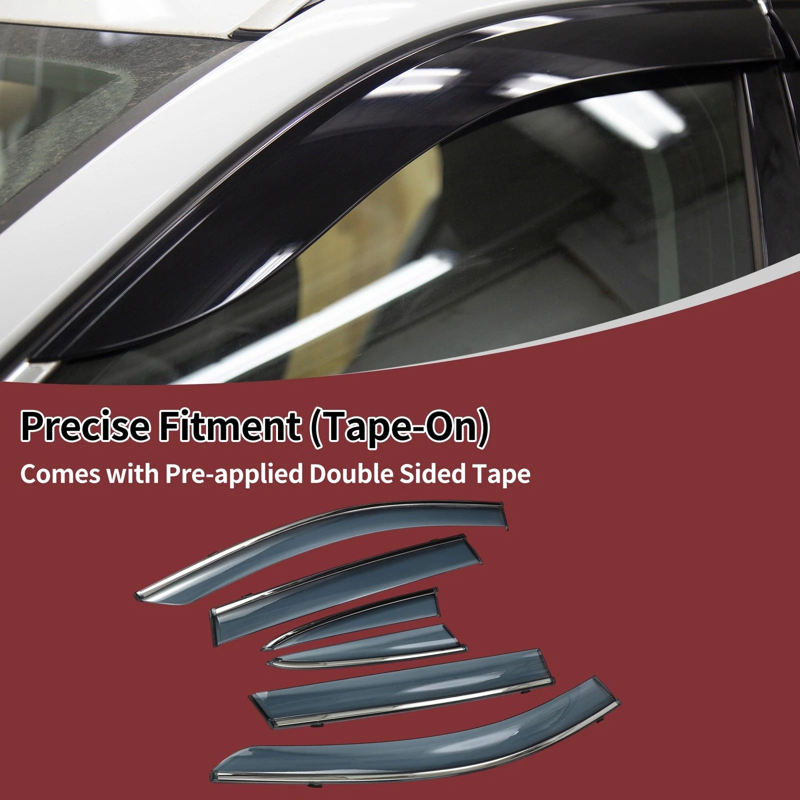 Window Deflectors Side Vent Visors Black 1 Set for Honda CR-V (2017–2022)