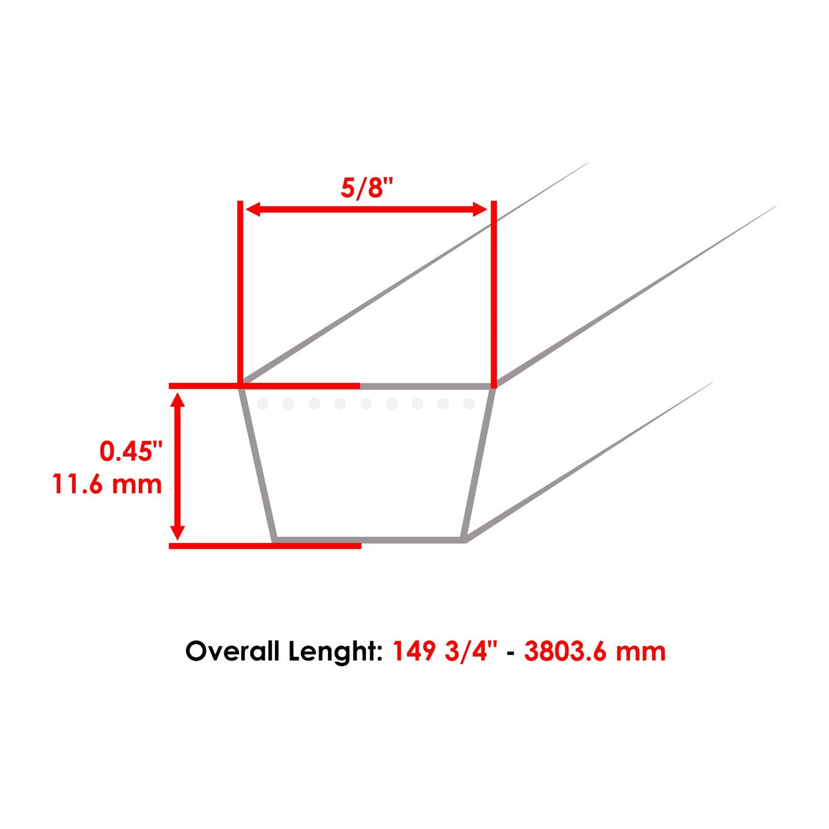 Deck Belt 52 Inch Replacement for Jonsered Z52 Zero-Turn (2011–2011)