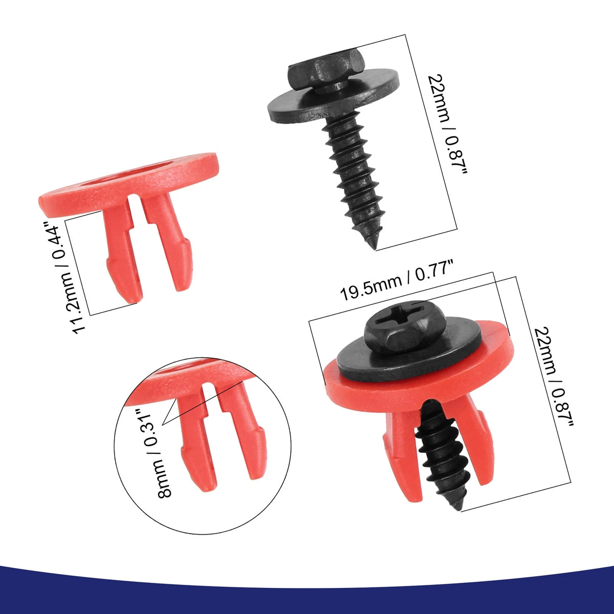 Undertray Cover Clips Bottom Cover Fasteners for Ford Focus (2012–2018)