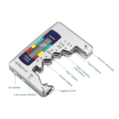 Digital Battery Tester for AA AAA C D 9V Button Cell