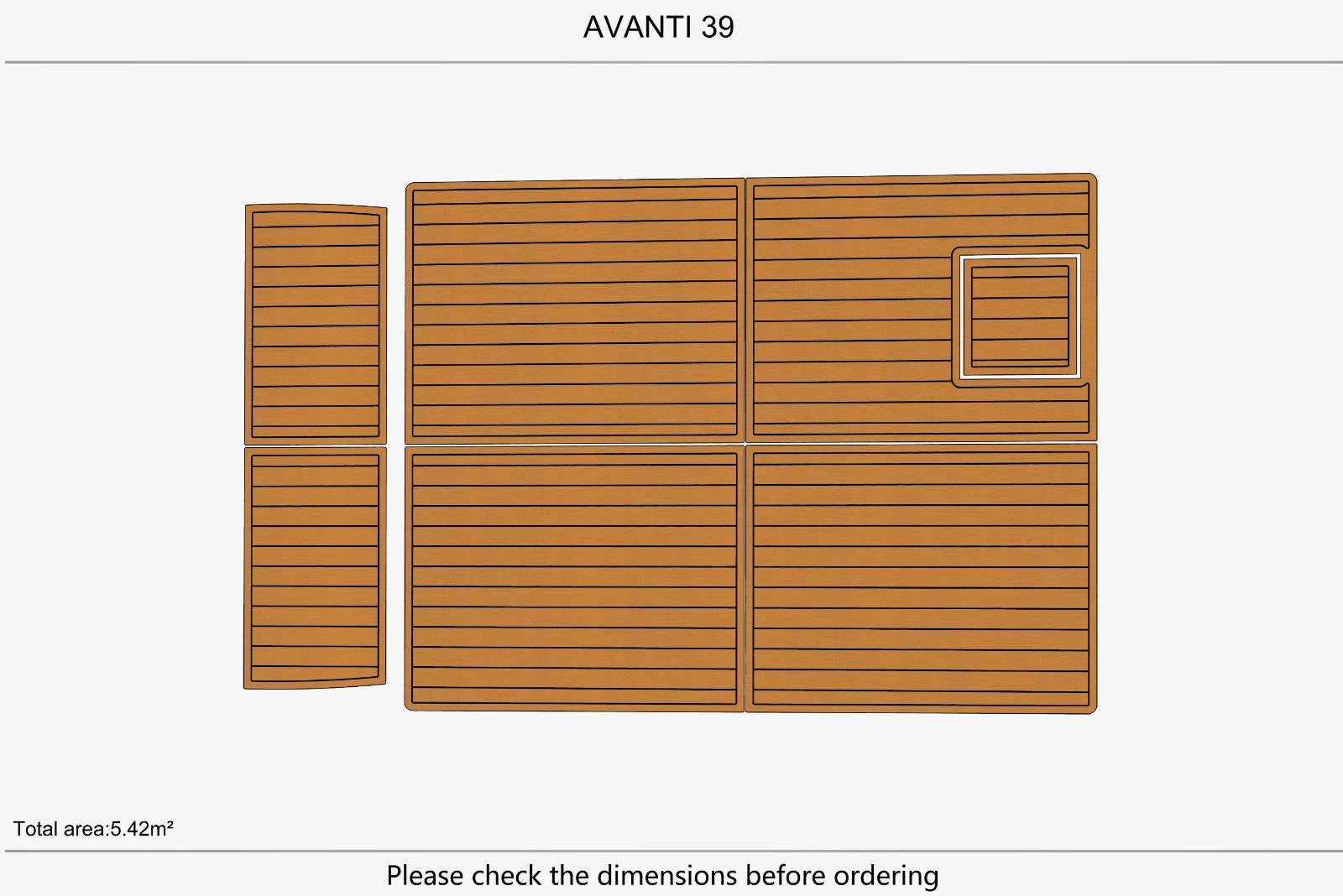 EVA Foam Teak Deck Flooring Mat for Avanti 39 Cockpit