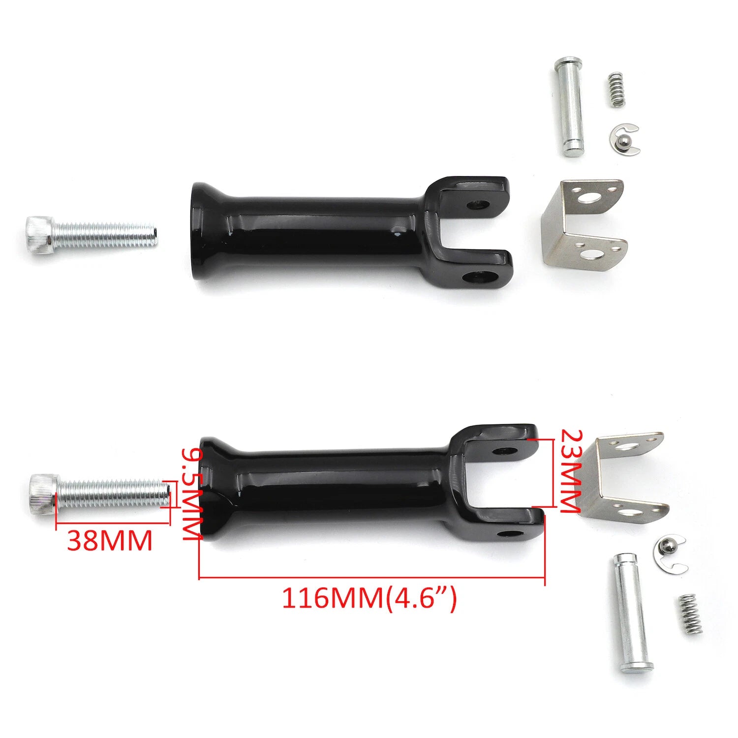 Footpeg Support Mount Clevis for Harley Softail (2018–2020) Gloss Black