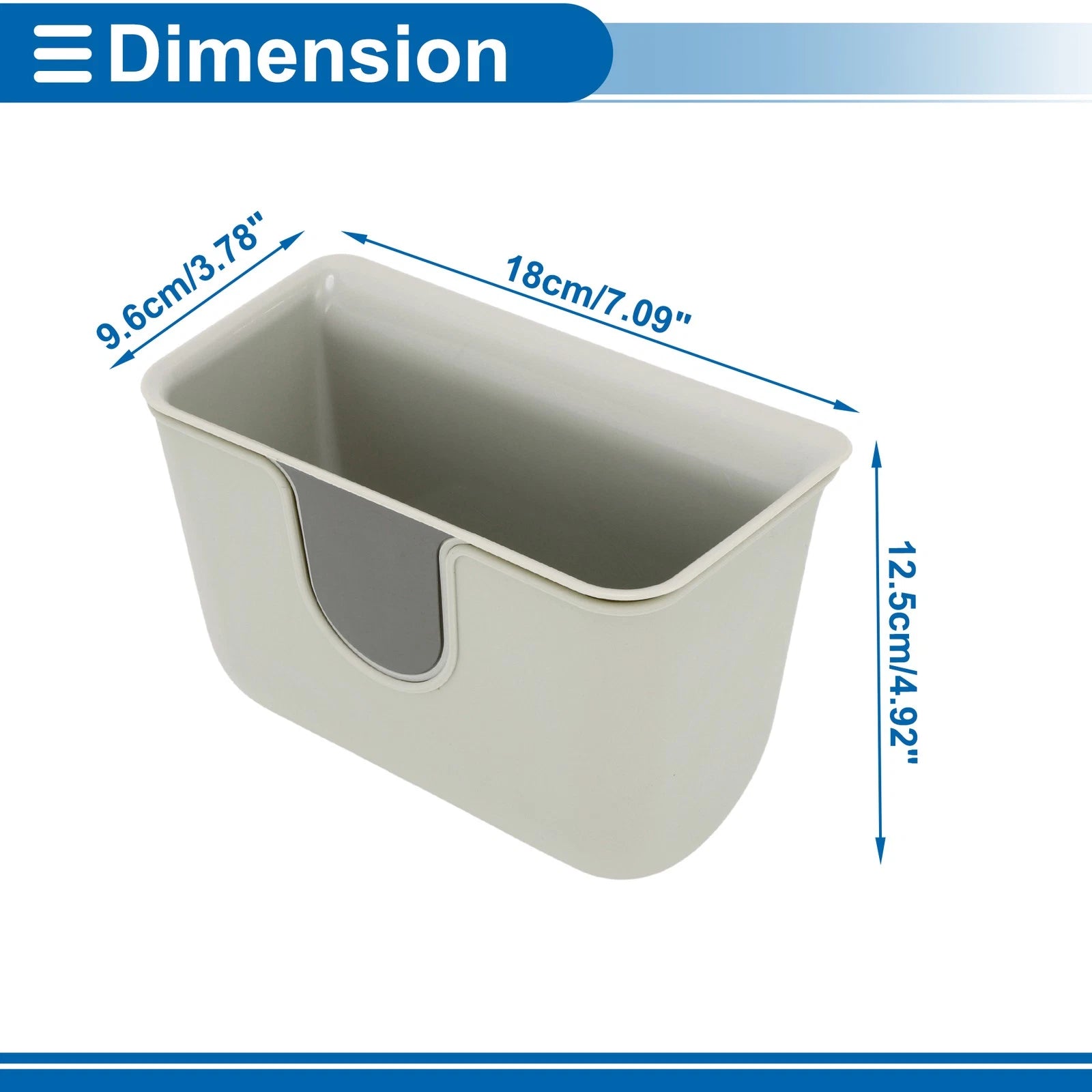 Car Trash Can for Universal Fit (1 Pc) - Plastic Square Bin, White/Black