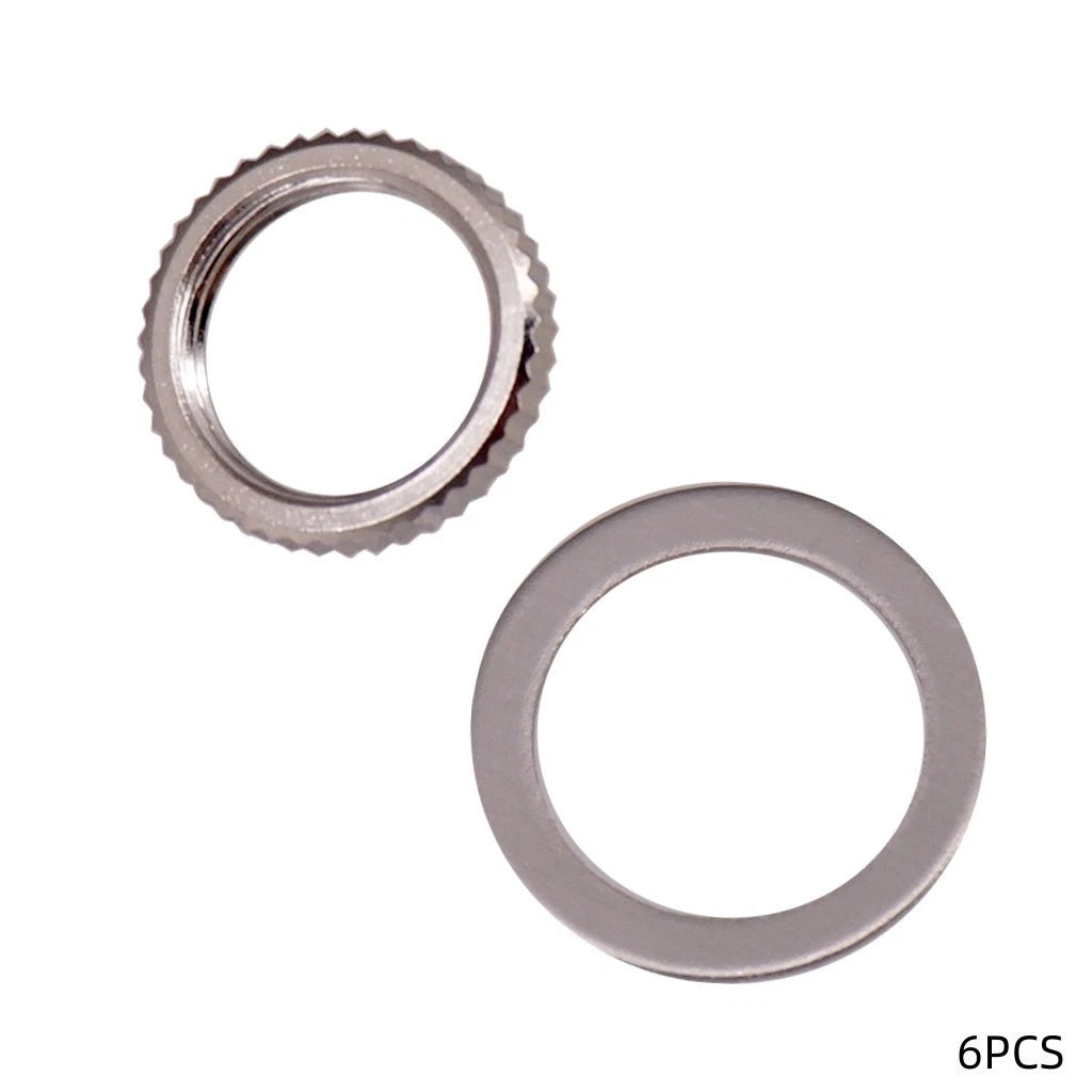 Set of 6 Guitar Potentiometer Nuts and Washers for Repair