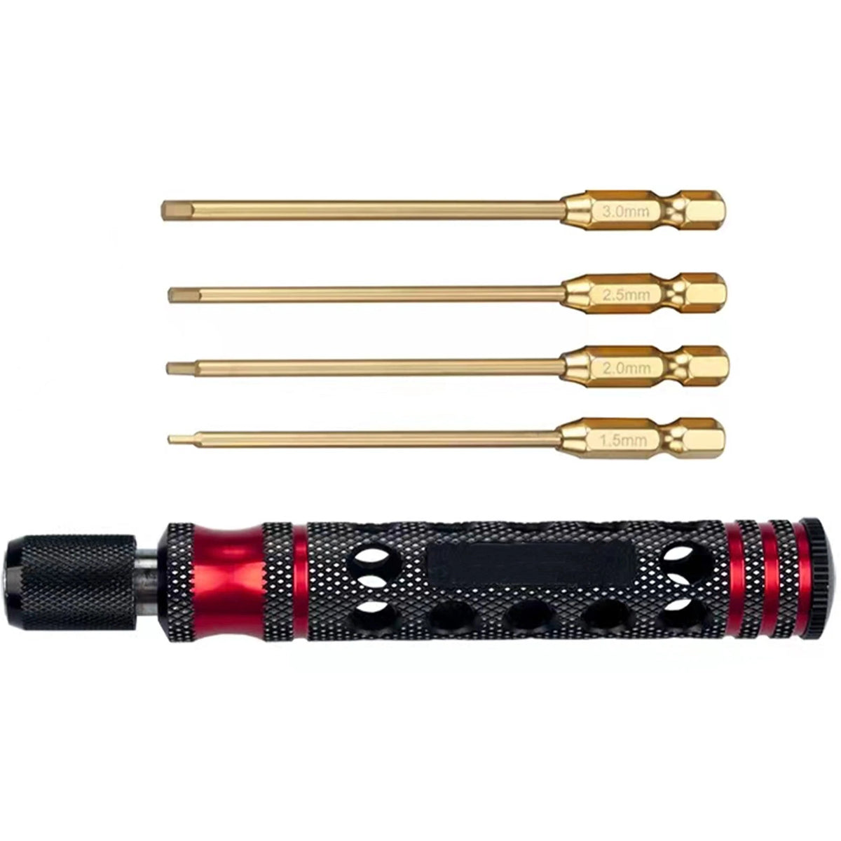 1.5/2.0/2.5/3.0mm Slotted & Hex Screwdriver Bit Set for RC Tools