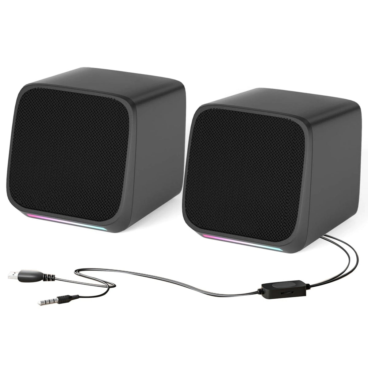 1 Pair USB Powered Desktop Speakers for PC Computer (Hi-Fi Sound)
