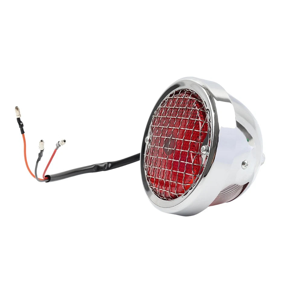 Tail Stop Light License Plate Lamp for Harley Bobber Chopper Cruiser (Chrome)
