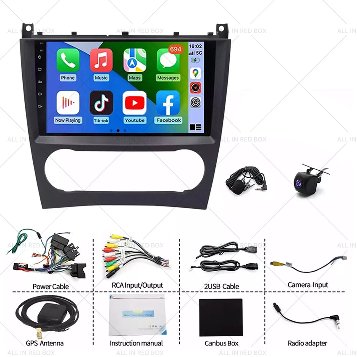 9" Android CarPlay Radio for Mercedes C-Class (2014–2021)
