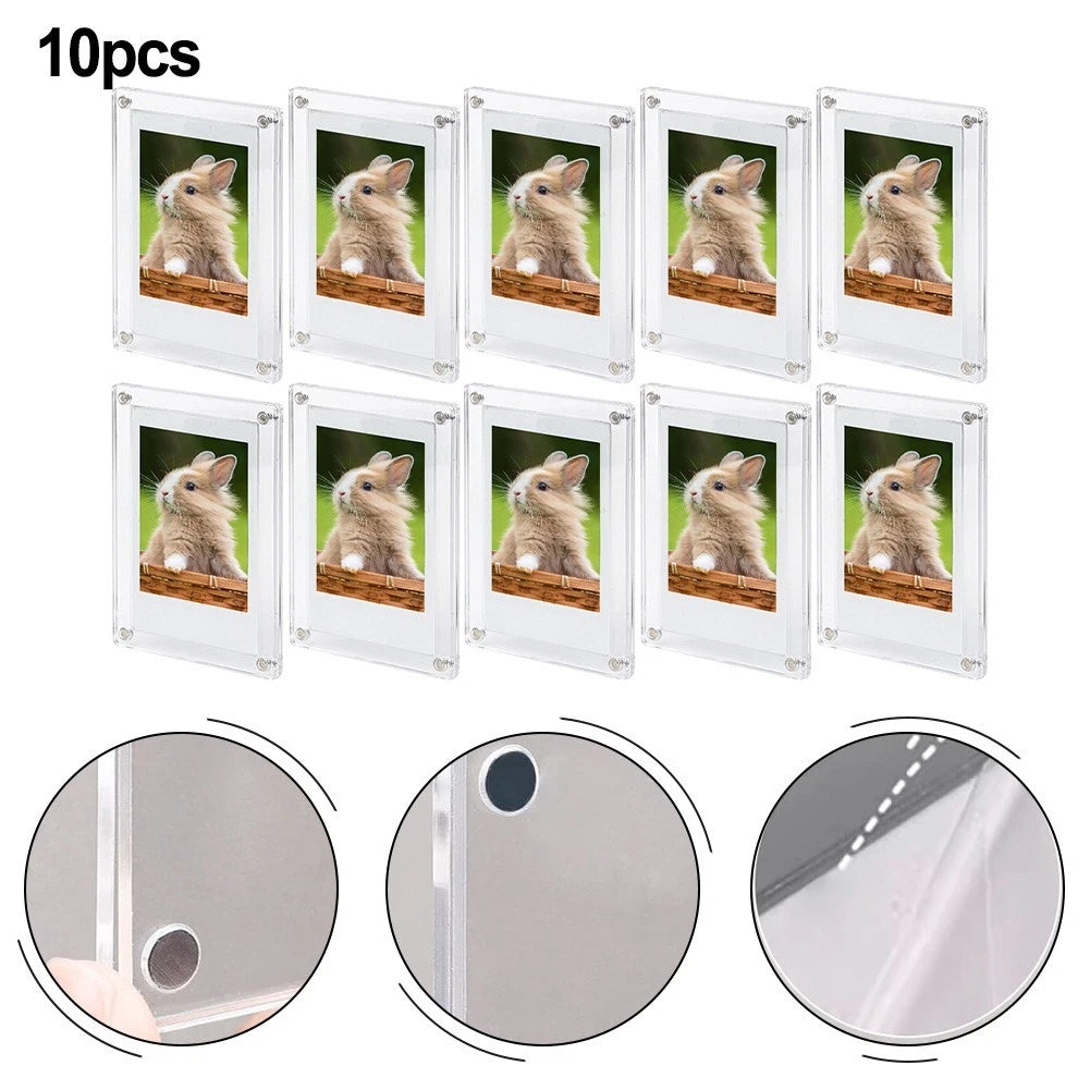 10 Pack Double Sided Acrylic Magnetic Photo Frames for Various Sizes