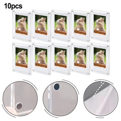 10 Pack Double Sided Acrylic Magnetic Photo Frames for Various Sizes