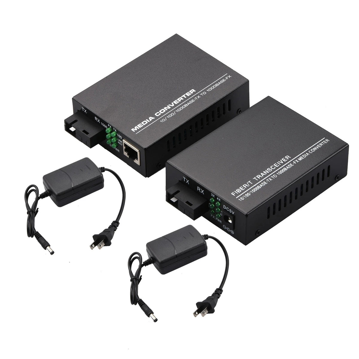 Ethernet to Fiber Optic Media Converter for RJ45 (10/100/1000Mbps)