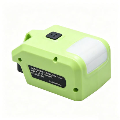 Battery Adapter for Ryobi 40V OP4060A (LED, USB-C PD 30W)