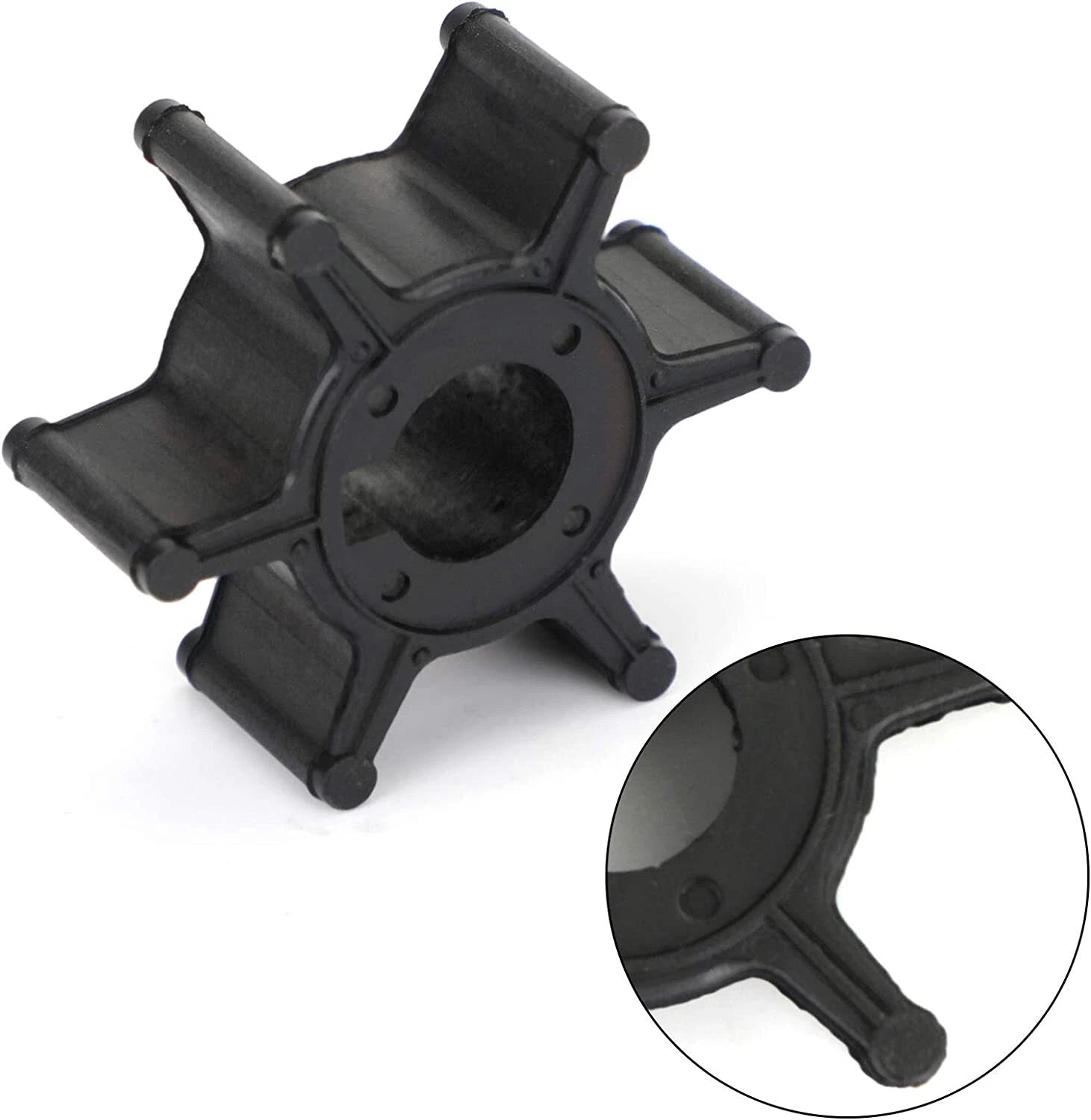 Water Pump Impeller & Pin for Yamaha 2.5 HP 4-Stroke Outboard (1999–2005) 6L5-44352-00