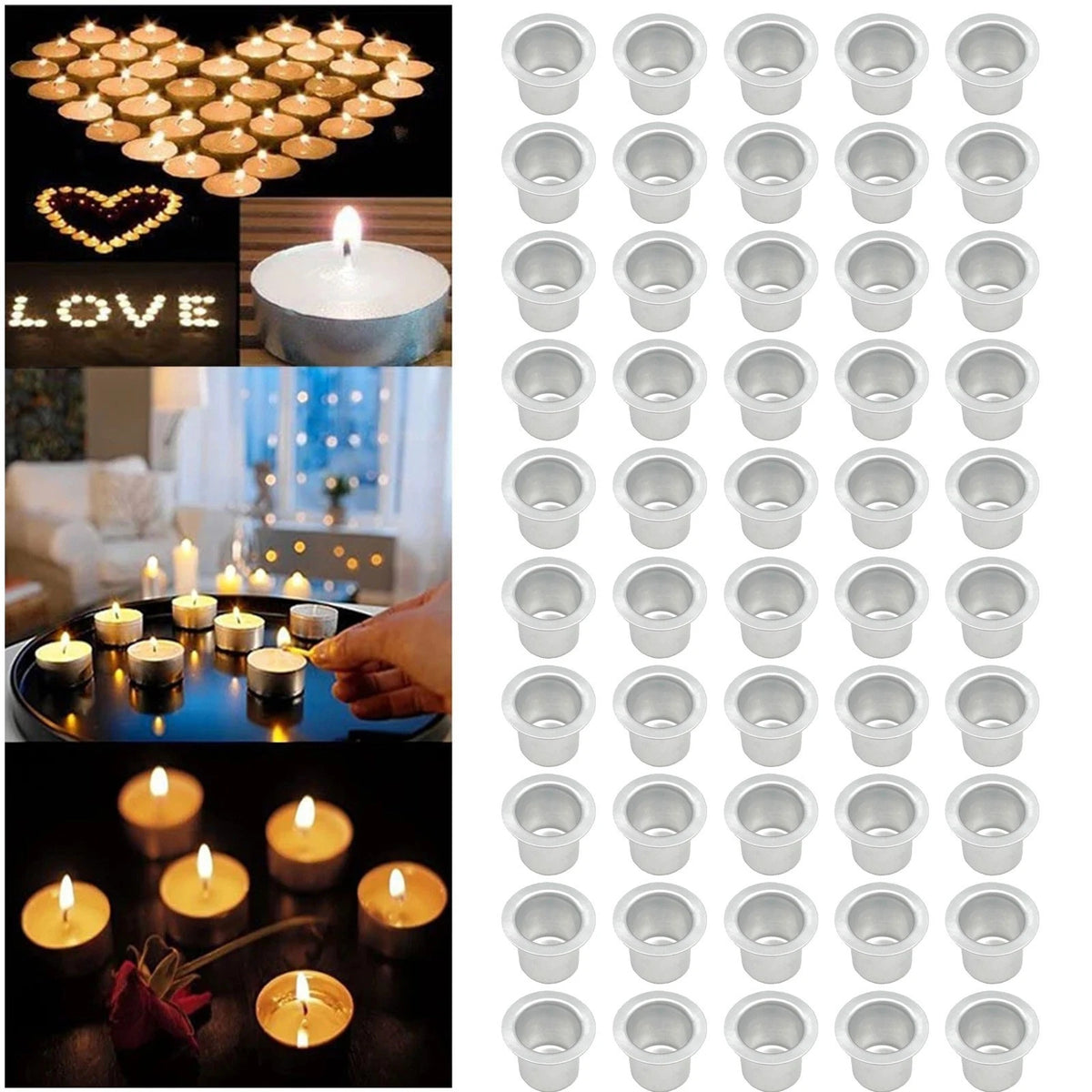 Candle Insert Metal Decorative Desk Tea Light Holder for