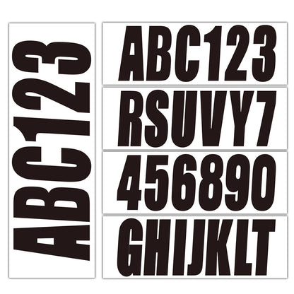3" Black Alpha-Numeric Registration Stickers Decals for Boat