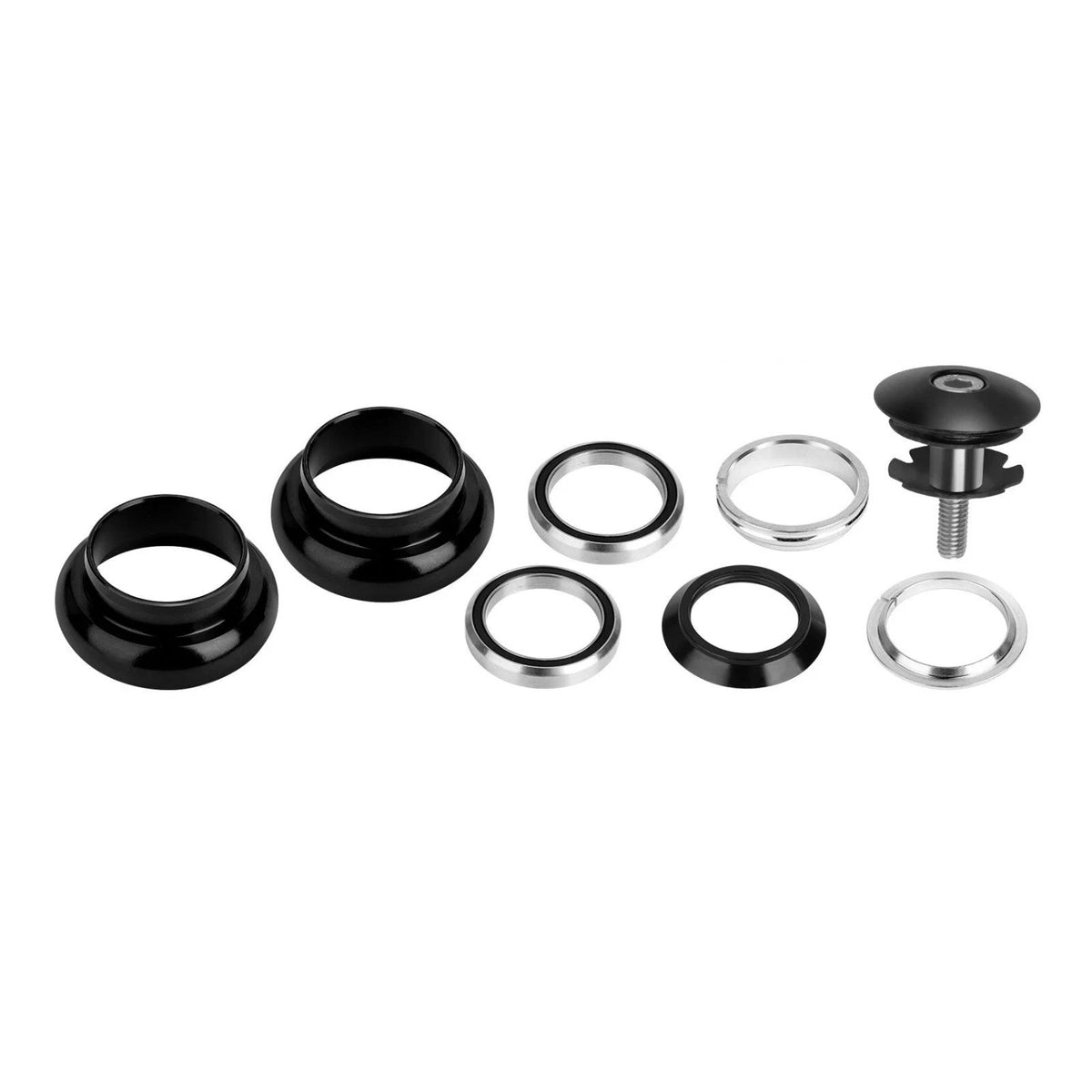Black Aluminum Alloy Threadless Bicycle Headset Kit (Sealed Bearings)