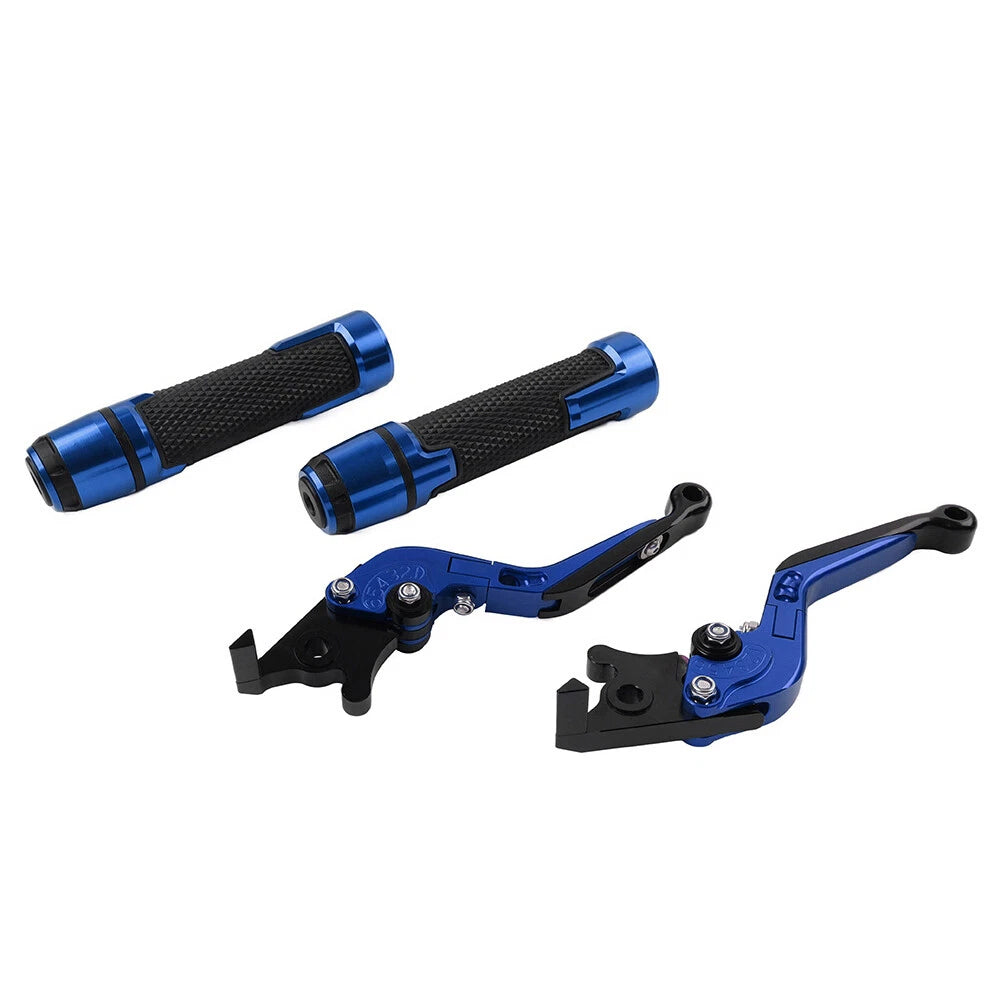 Blue Extendable Brake Clutch Levers Handlebar Grip Set For Ducati Monster 796