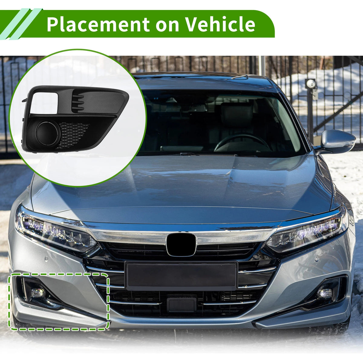 1pc Fog Light Grill for Subaru WRX (2015–2017) No. 57731VA020, ABS
