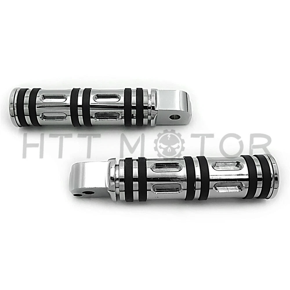 Chrome Edge Cut Footpegs for Harley Softail Slim FLSL Breakout (2018–2023)