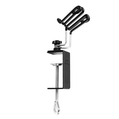 Sleek Airbrush Holder for Secure Clamping and Side Organizer