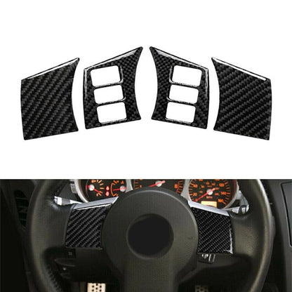 4Pcs Carbon Fiber Interior Steering Wheel Panel Cover for Nissan 350Z (2006–2009)