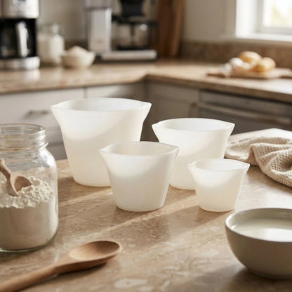 Reusable Silicone Measuring Cups for Kitchen (High Temperature Resistance)