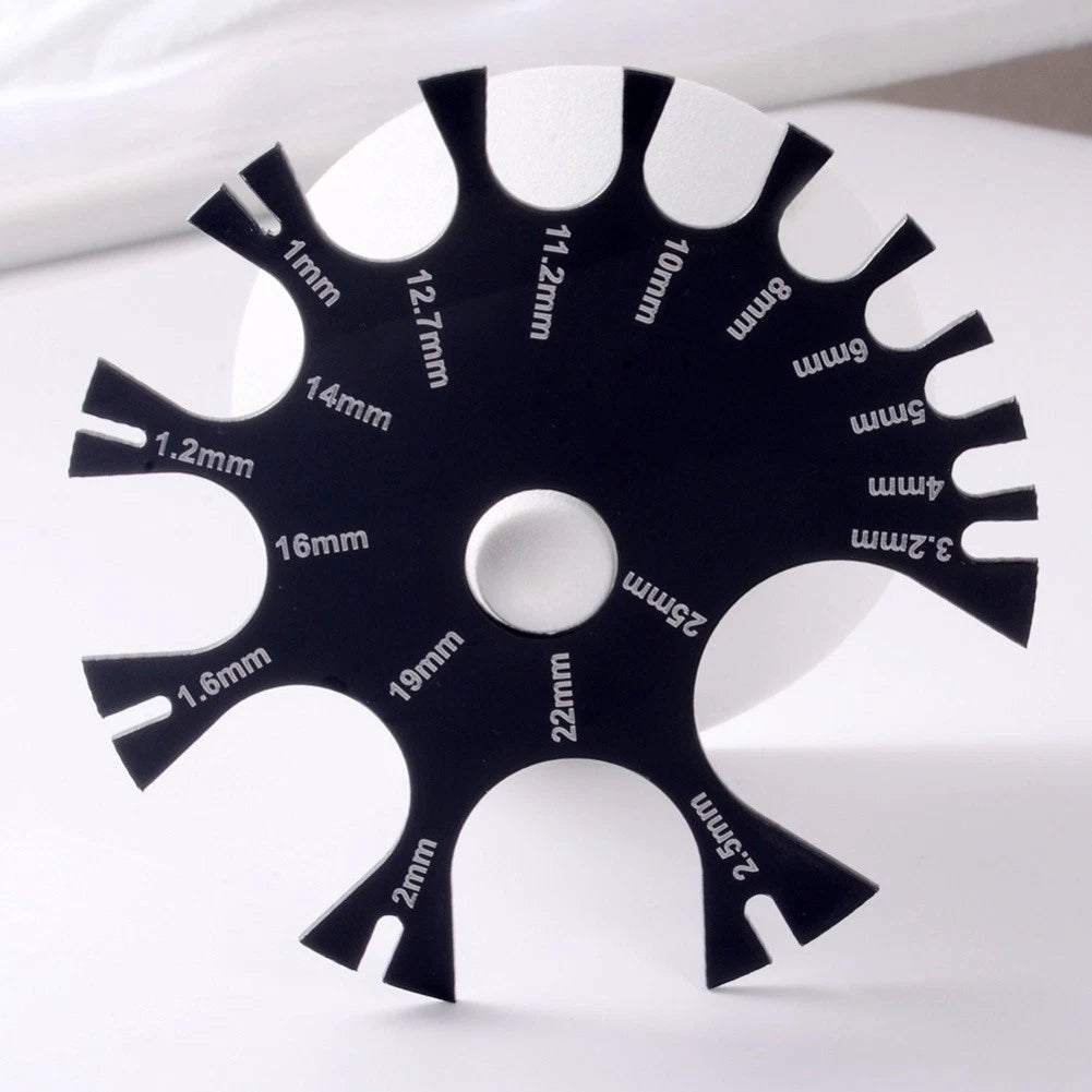 Black Acrylic Thickness Gauge Measuring Wheel for Wire 1mm to 25mm