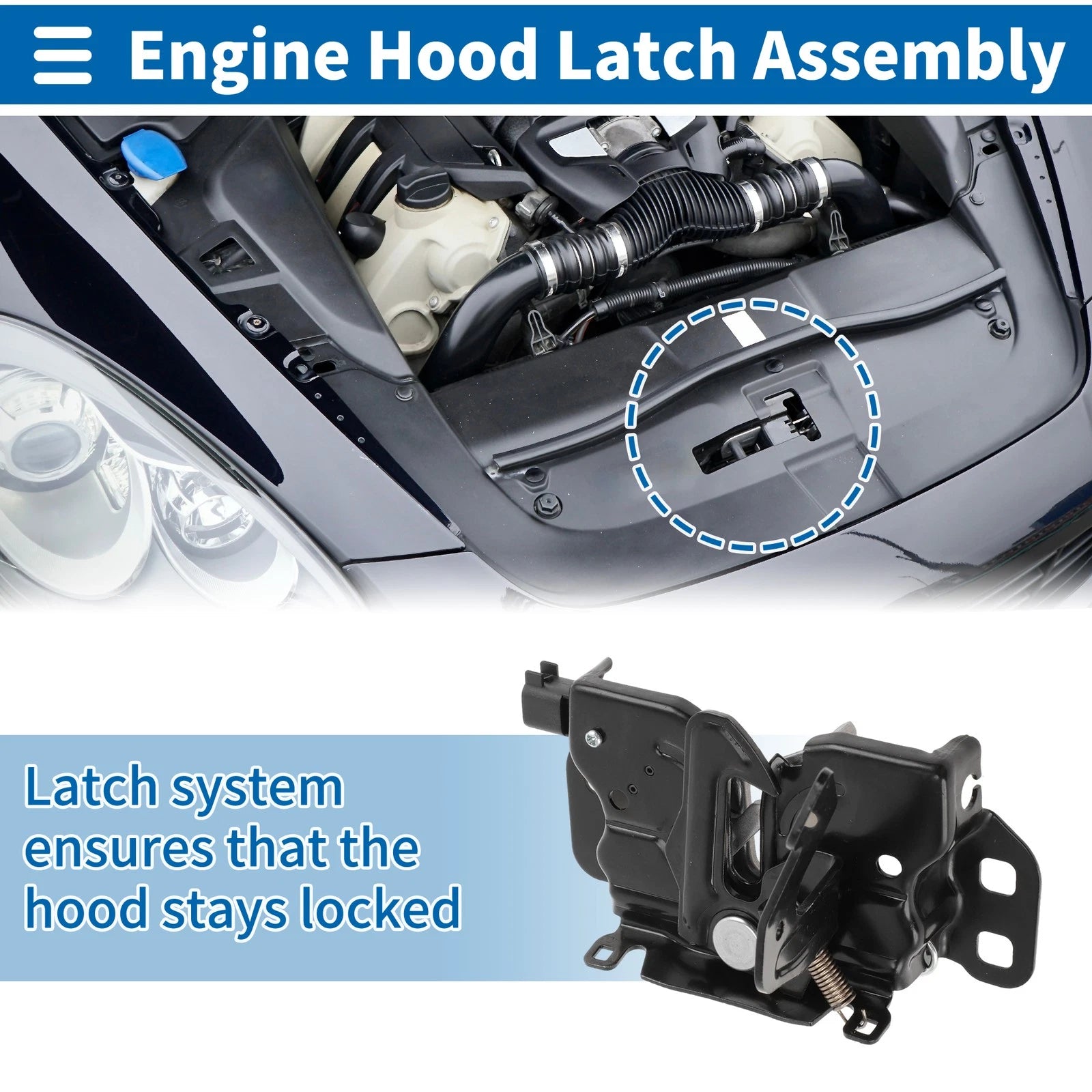 Hood Latch Assembly Replacement for Dodge Ram 1500 (2012–2018)