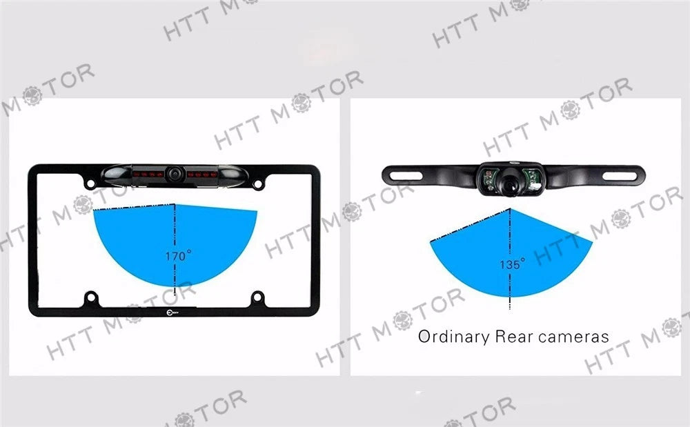 Universal Rear View Camera with 170° Viewing Angle for License Plate Frame