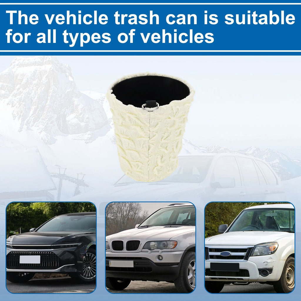 Oval Fabric Garbage Bag for Universal Car (1 Pc) - Seat Back Hook Trash Bin