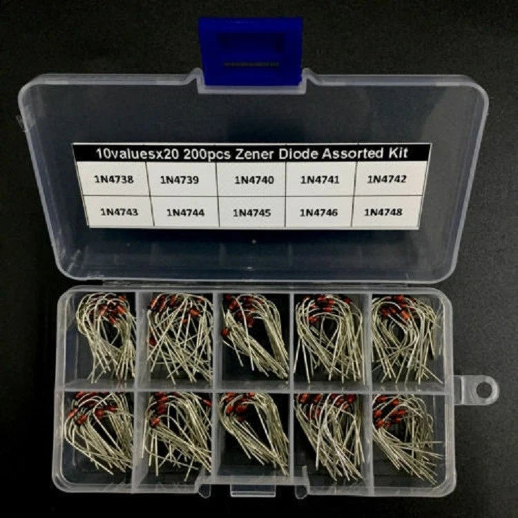 1 Box DO-41 Diode/Rectifier Zener Assorted 3.3-22V for