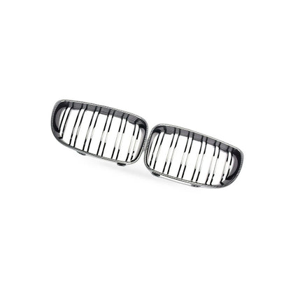 Carbon Fiber Dual Line Front Grille Mesh for BMW 1 Series E81 E87 (2008–2011)