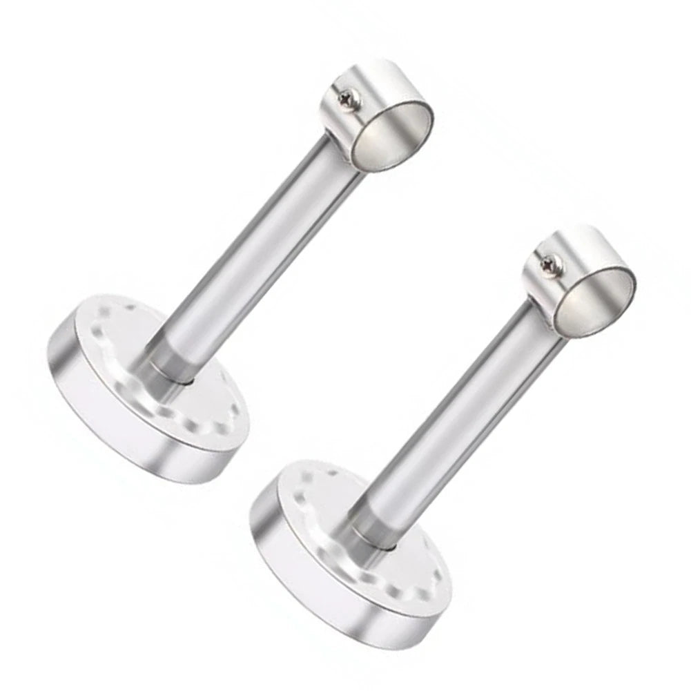 Set of 2 Adjustable Curtain Rod Brackets for Wall or Ceiling Mount